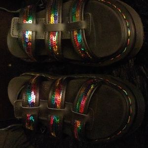Dr martens Yelena sequin sandals size 7